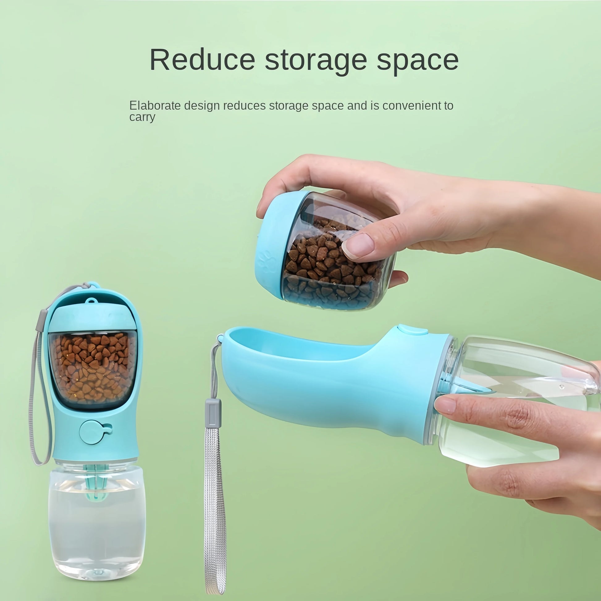 3-in-1 Portable Dog Water Bottle & Food Container